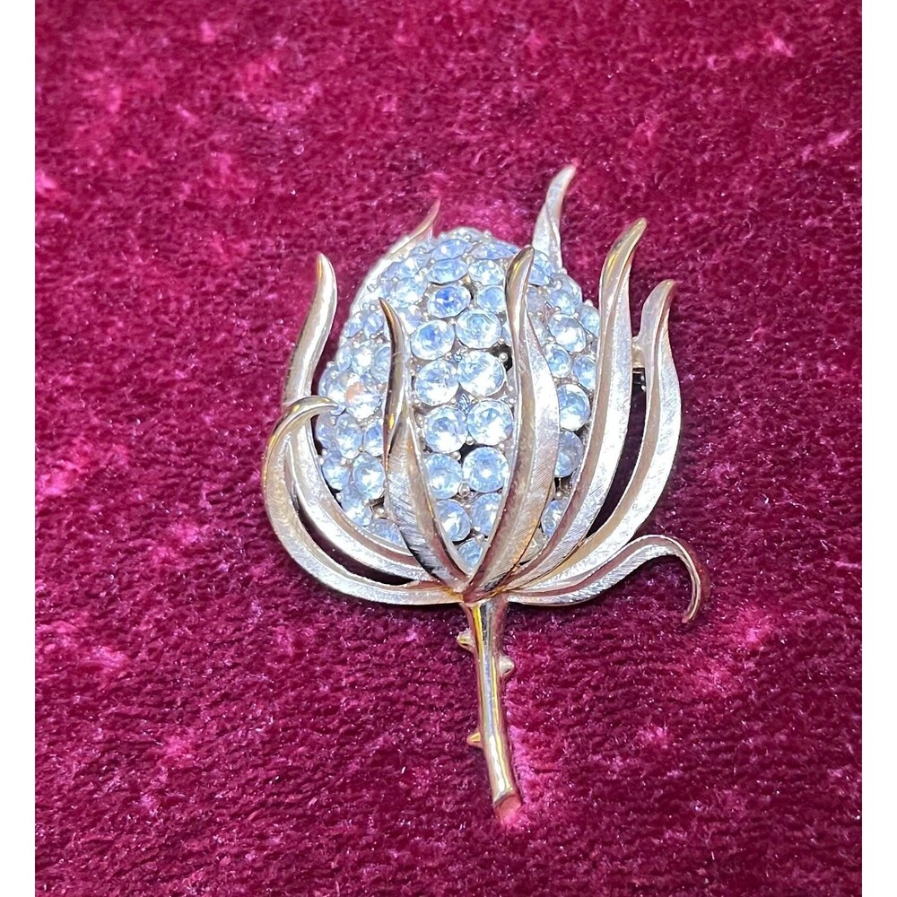 VTG 1950’s Crown Trifari Alfred Philippe Radiance Collection Thistle Brooch